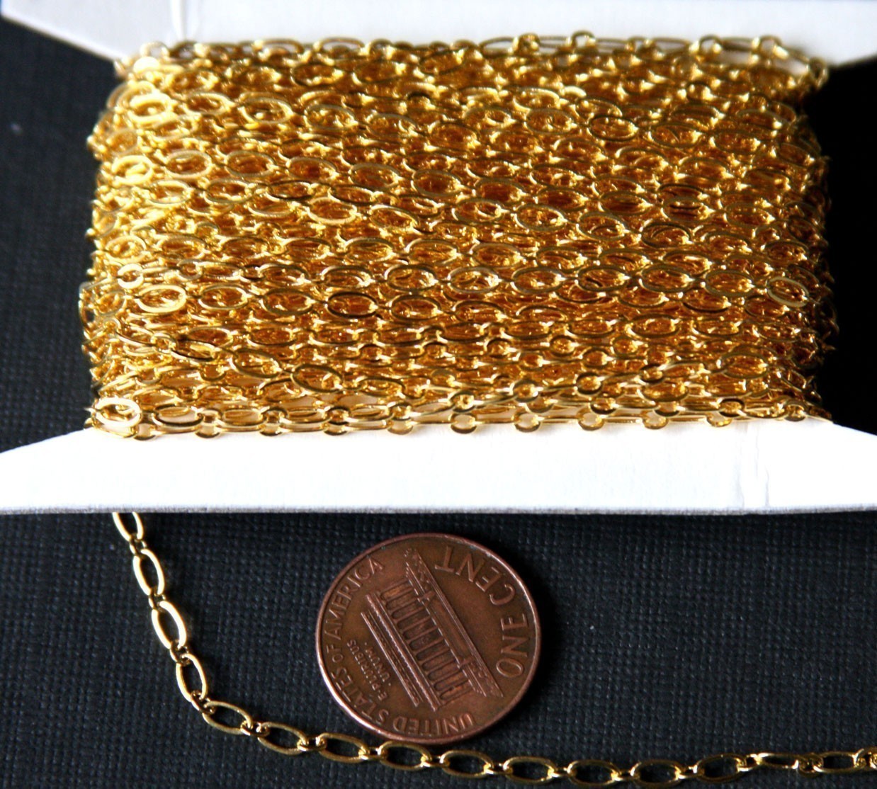 32ft spool of Gold Plated Long and Short chain 4X2mm