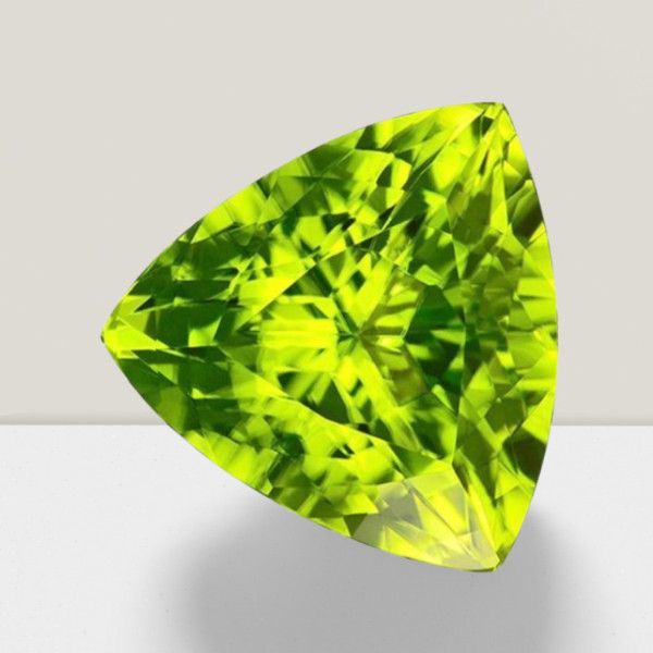 Peridot Trillion Cut Gemstone 2.6 Cts – 10 mm Vivid Loose Gem #