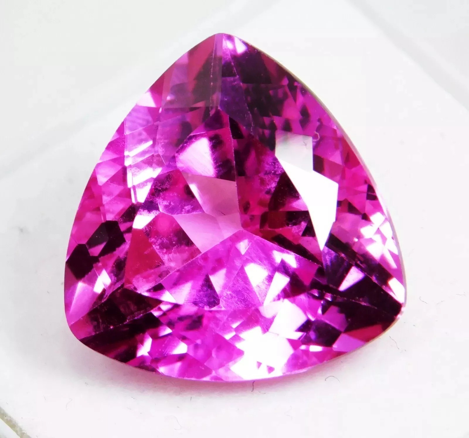 Sparkling Pink Ruby Trillion Cut 13+ Ct Natural Loose Gemstone For Jewelry