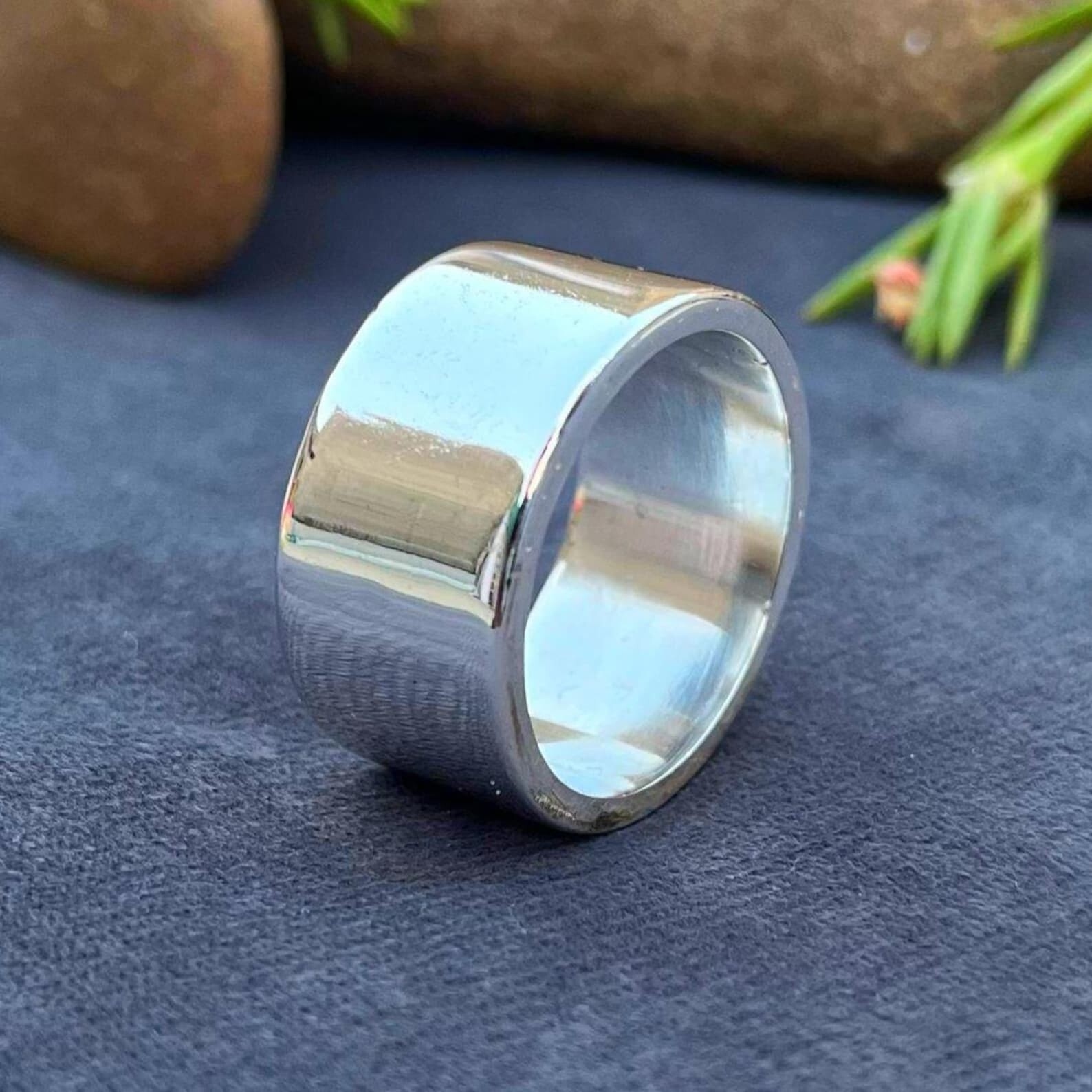 925 Sterling Silver, Solid Silver, Wide Band Ring, Smooth Edges, Unisex