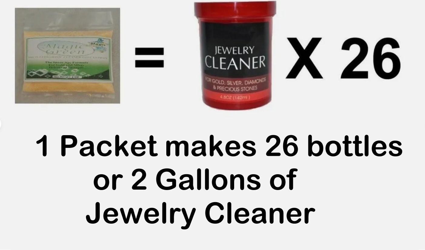 Jewelry Cleaner Cleaning Solution Concentrate, Ultrasonic, Soak, Makes 2 Gallons