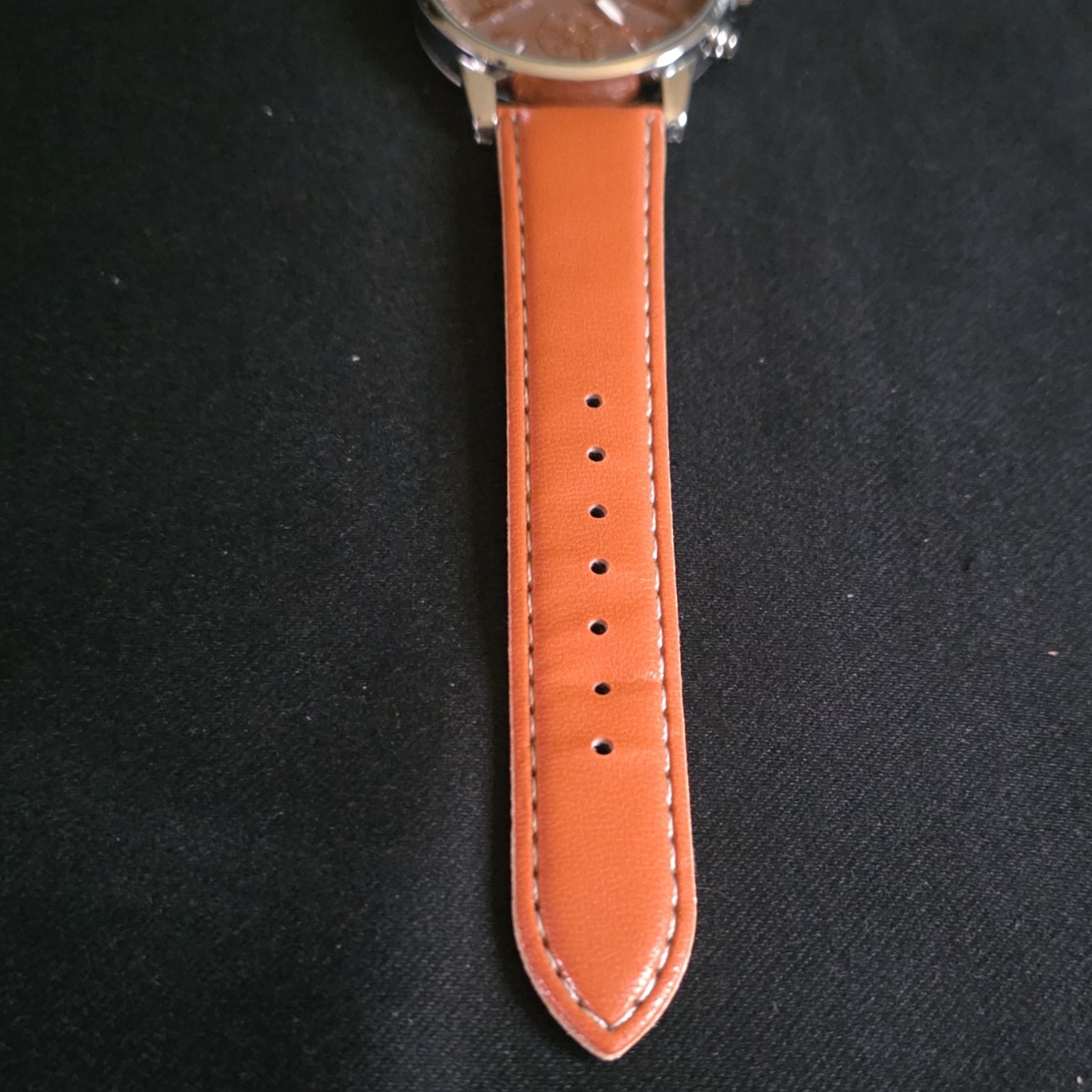 MSCXDK Analog Quartz Wristwatch 12-Hour Brown Dial, Brown Leather, Silver Case