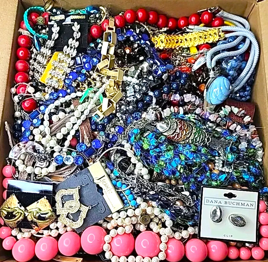 10 Pounds Lbs Unsorted Jewelry Making Lot Some Wear Resell Mixed In Junk Tangled