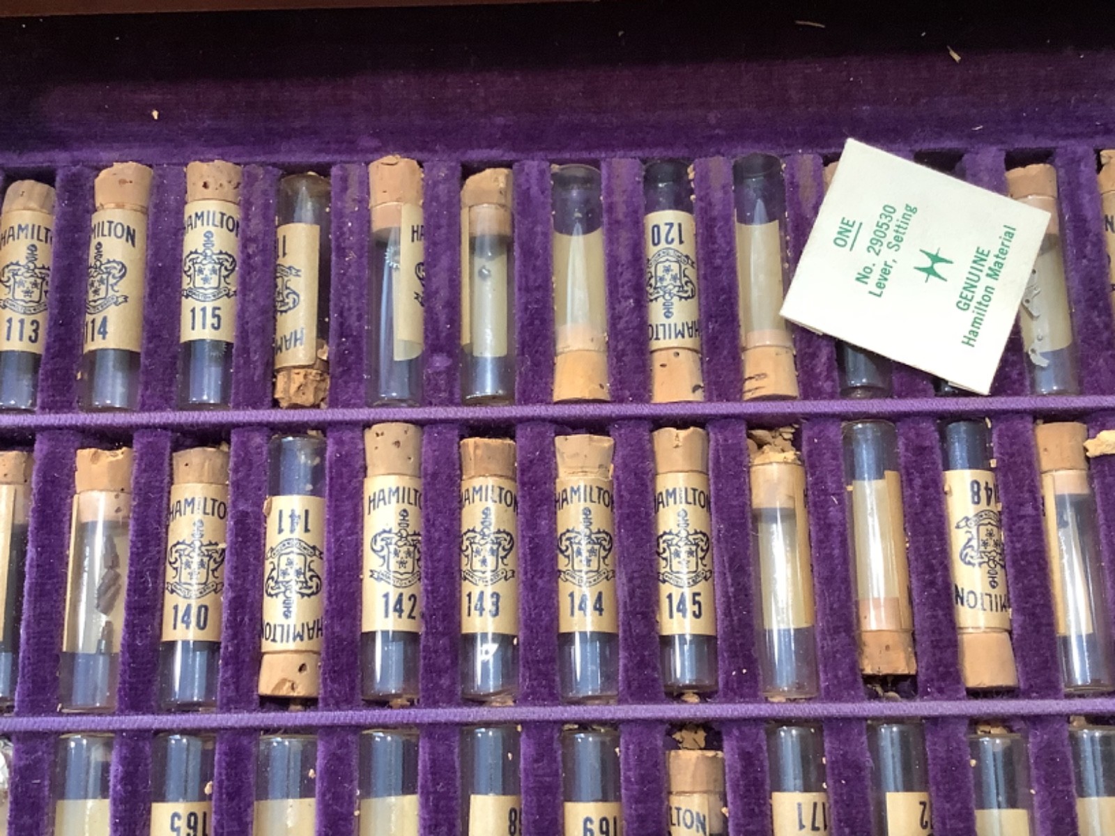 VINTAGE HAMILTON WATCH MATERIAL SYSTEM AND CABINET