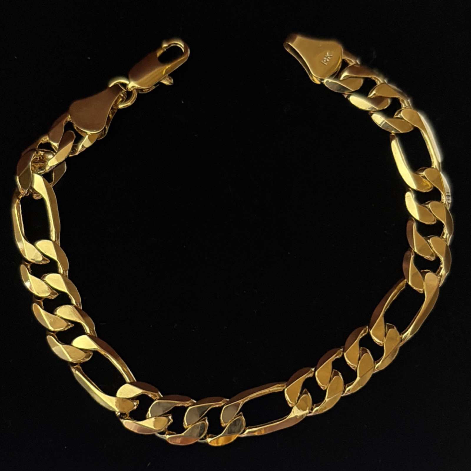8 1/2”, 8mm 14k stamped Gold Filled Figaro Chain Bracelet