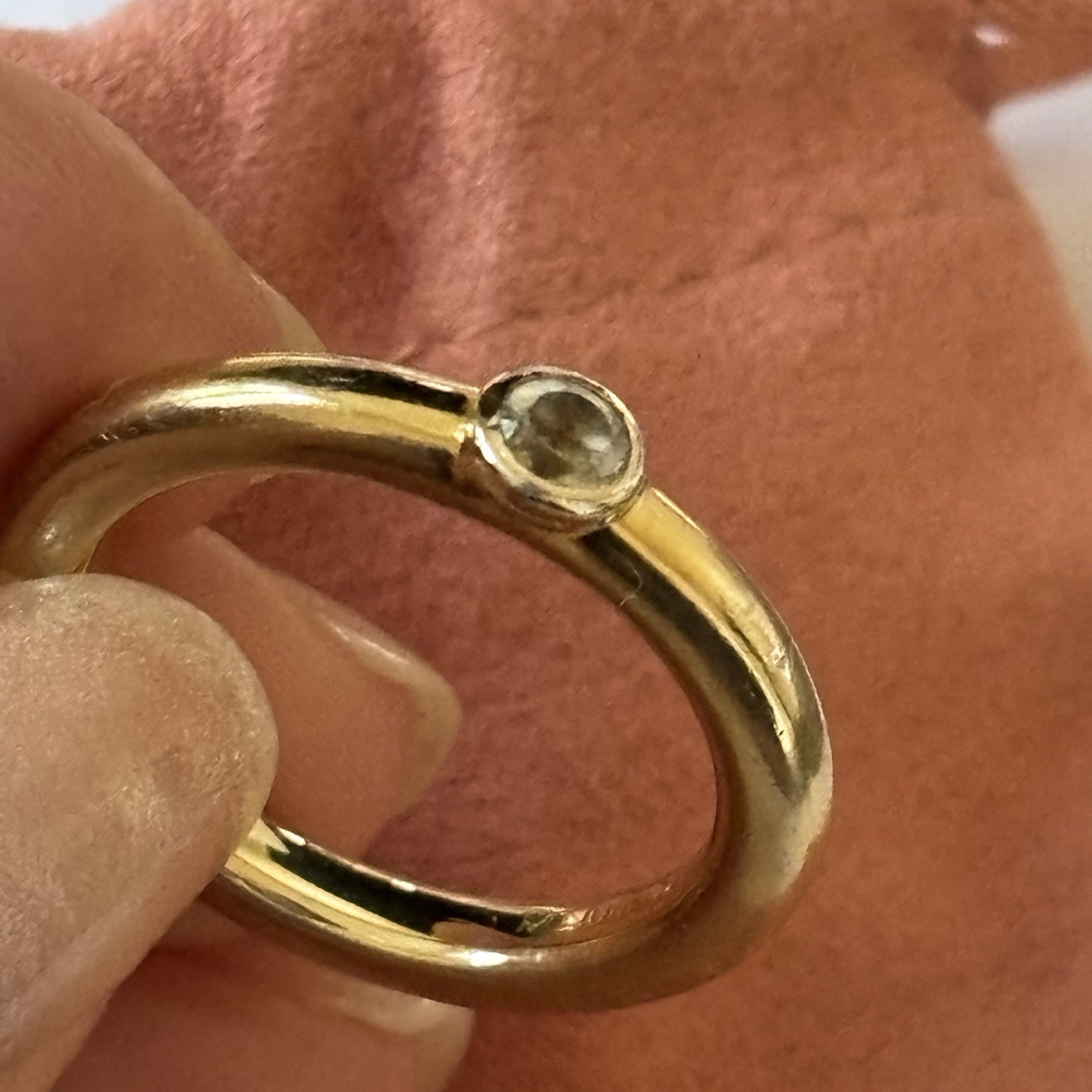 Mejuri Solo Diamond Ring Yellow Gold 14k Solitaire Bezel Stackable Band 8 ($268)