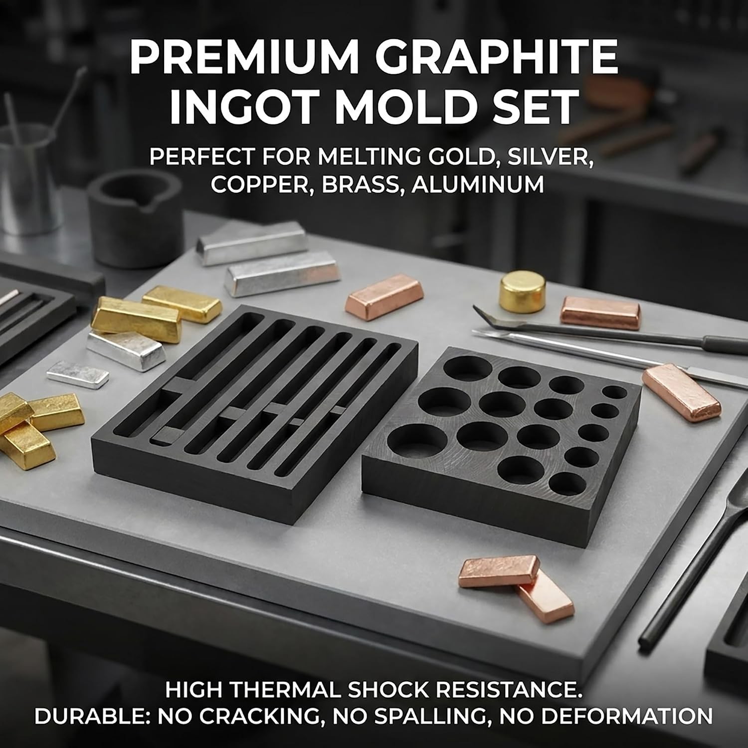 Graphite Metal Melting Casting Kit: Small Mold for Gold Silver Copper | Casting