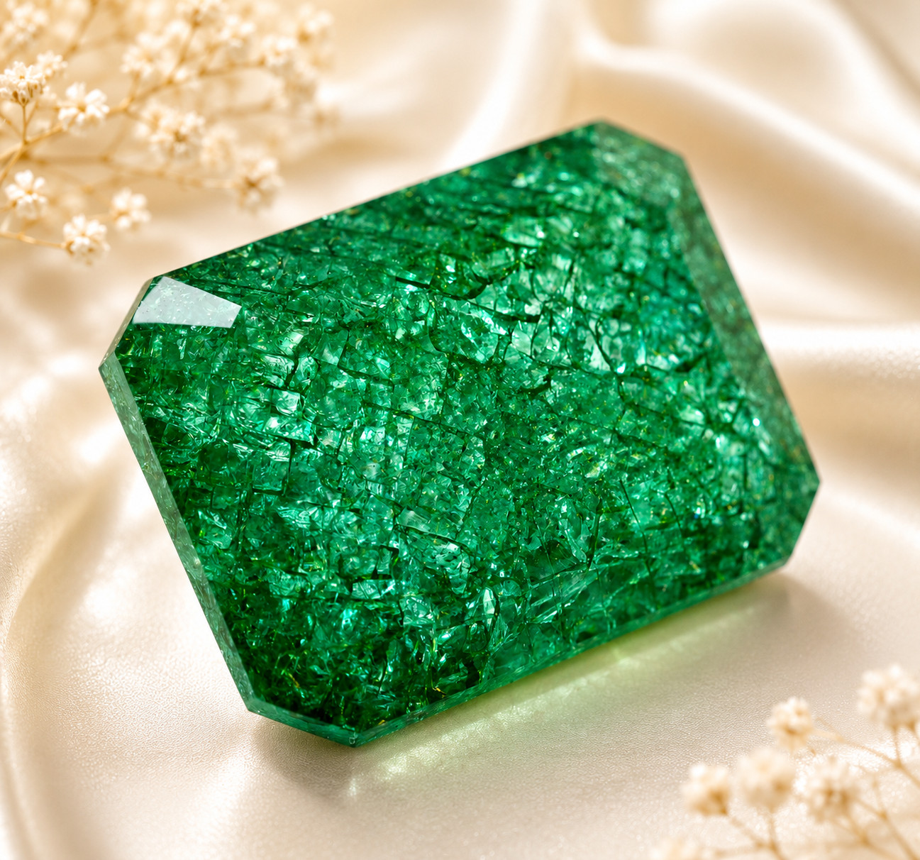 Natural 40+ Ct Muzo Green Zambian Emerald GIE Certified Emerald Loose Gemstone