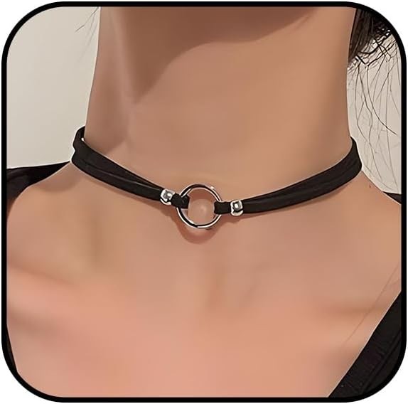 Black Submissive Necklace for Women Velvet Day Collar Choker Silver…