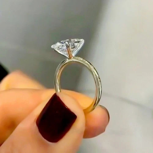 2.00 Ct Oval Cut Natural Diamond Wedding Ring 14K Solid White Gold Size 6 7 8 9