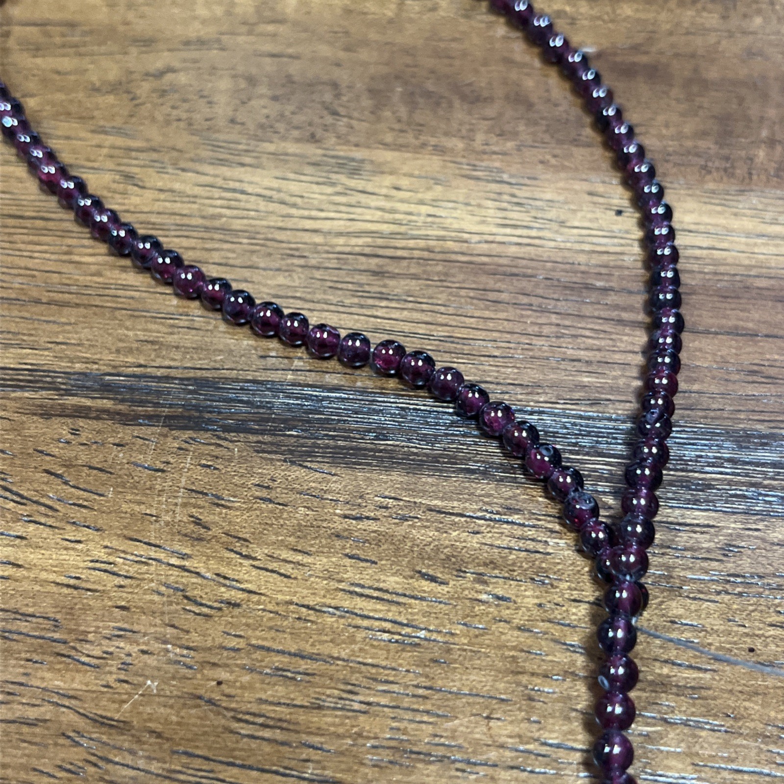 Deep Red Round Garnet Gemstone Beads 12in Strand 4mm