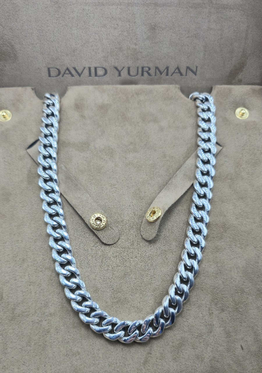 David Yurman Silver 11.5mm Pave Diamond Necklace 22″ $34,000… Lowest Price