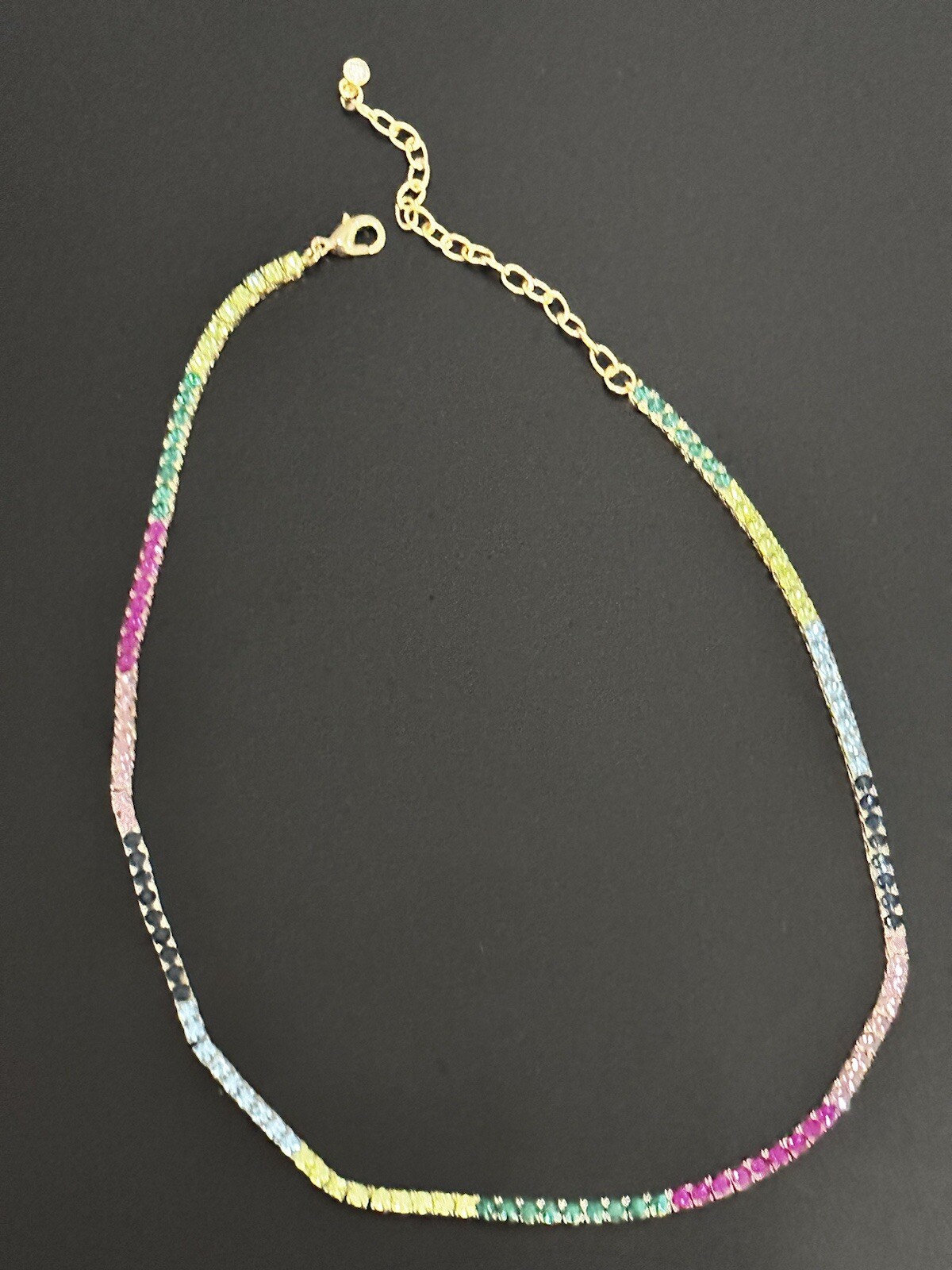 On 34th GoldTone Multicolor Crystal All-Around Tennis Necklace, 16″+2”ext $49.50