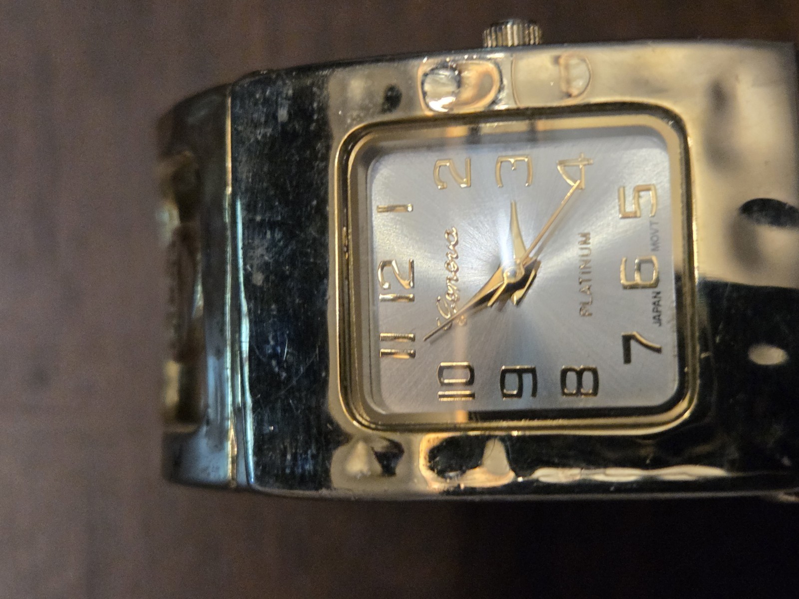 Cuff Watch Geneva Platinum Vintage Excellent Condition!