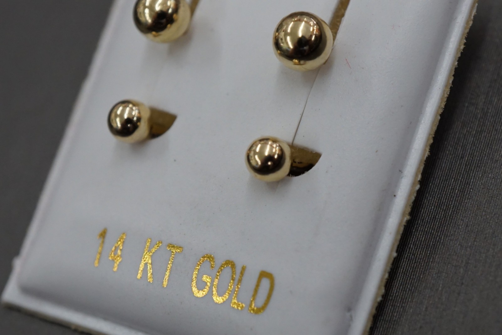 14K Solid Yellow Gold 3mm With 4mm Ball Telephone Earrings.