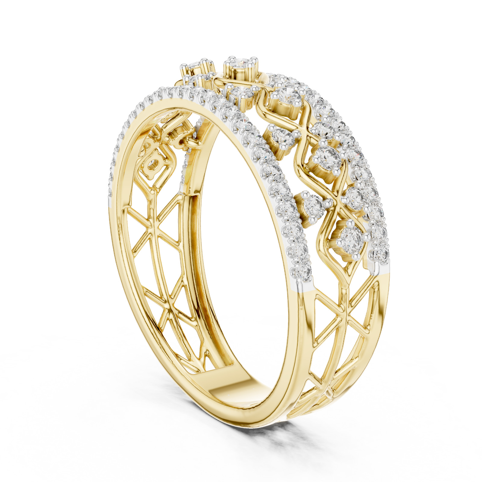 Natural Certified Diamond Prong Set Half Eternity Wedding Ring 14k Gold Over