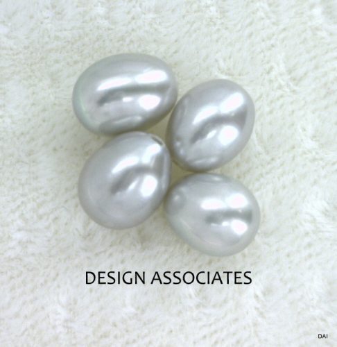 6.5 MM+ Silver Freshwater Half Drilled Drop Pearls 6 Pc Set AAA Lot 176455