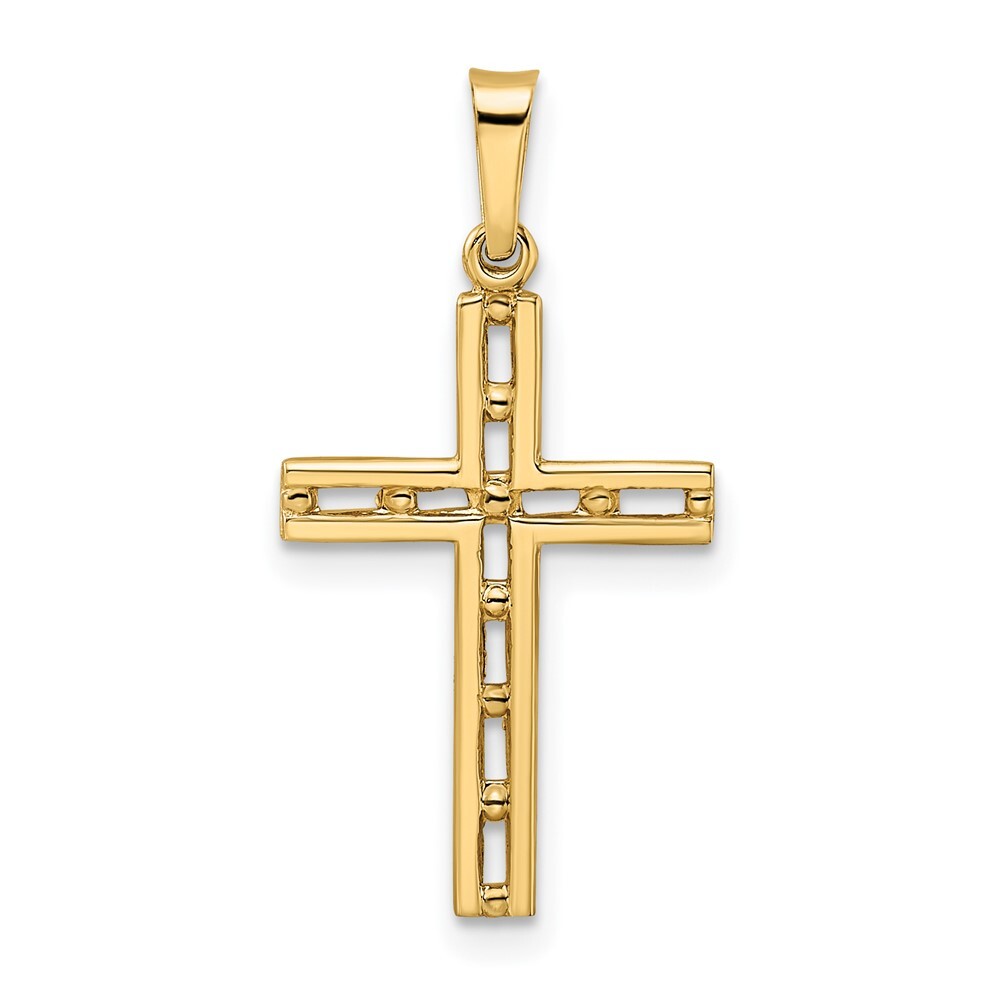 14K Yellow Gold Polished Solid Cross Pendant 0.55g Gift for Mother