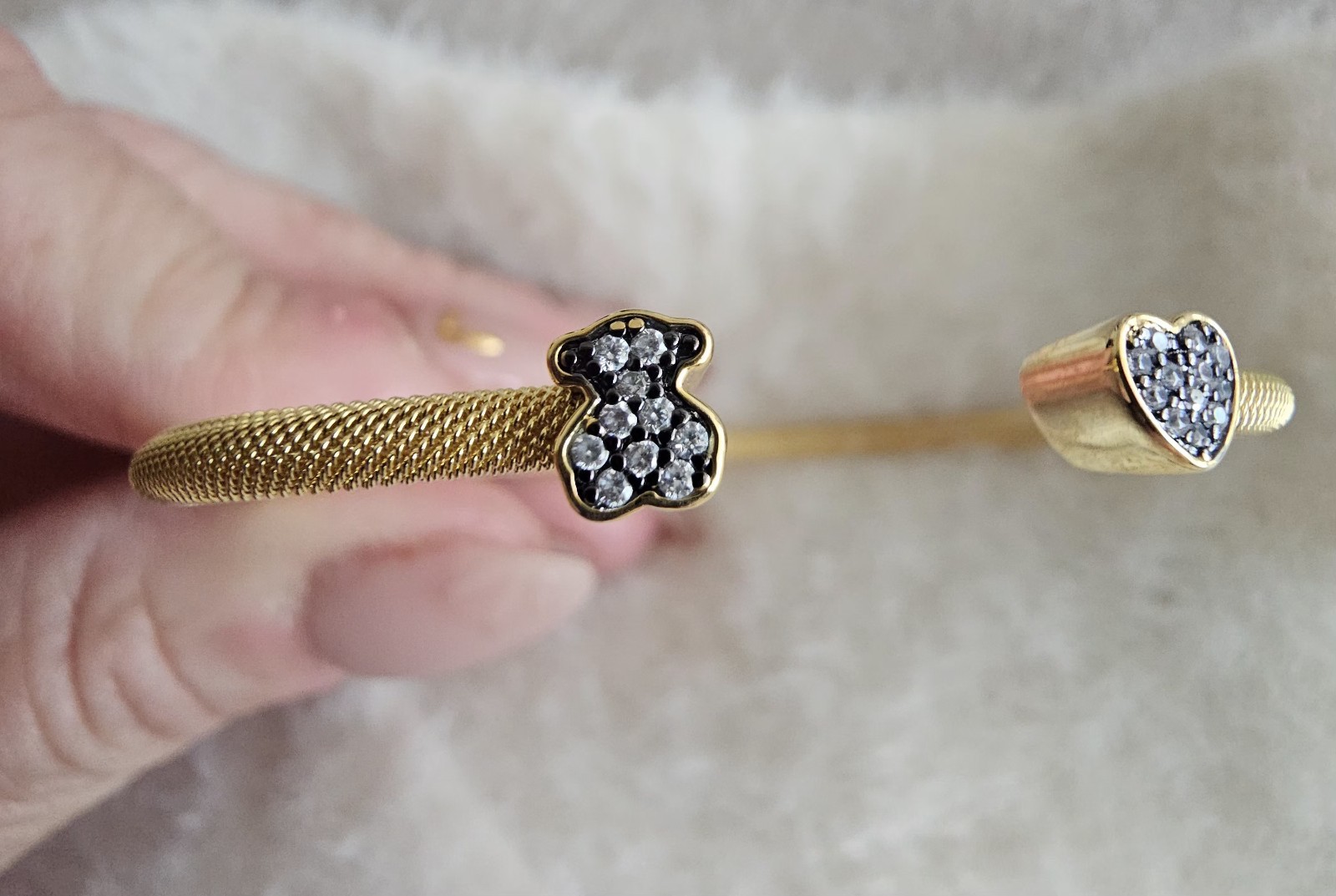 🧡💛💫TOUS MESH HEART AND BEAR BRACELET S925 VERMEIL