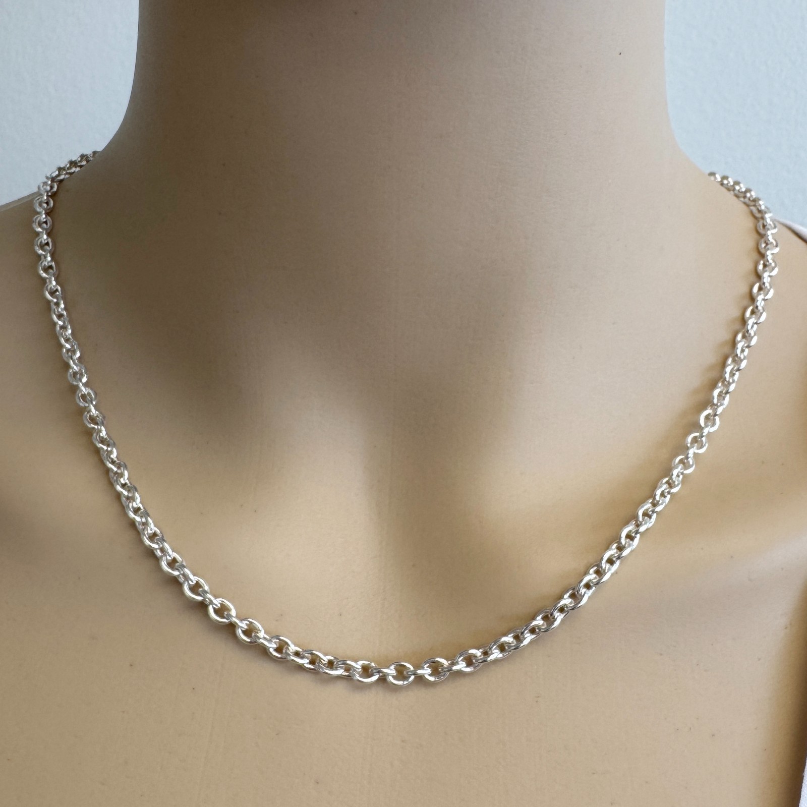 Sterling Silver Chain-Bulk Unfinished Chain 925 -Heavy Oval Cable Chain 5x4mm