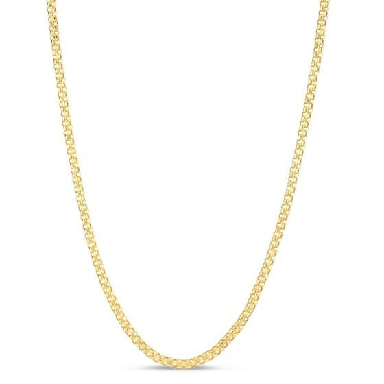 14k 18″ Yellow Gold 2.5mm Bismark Two Row Link Chain Necklace 2 Grams