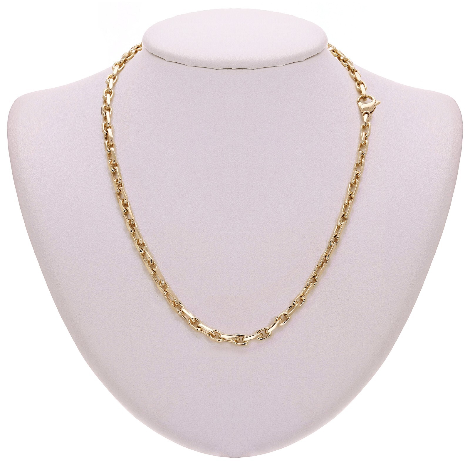 10k Yellow Gold Solid Handmade Link Anchor Chain Necklace 18″ 4.5mm 28.5 grams