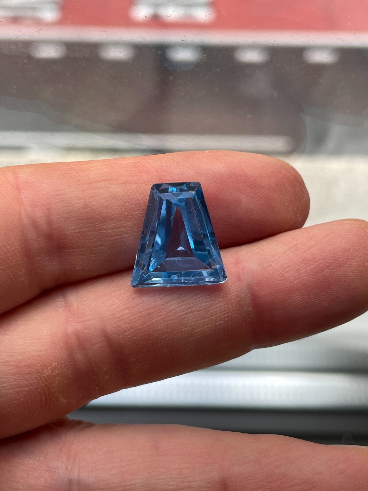 15 Ct Trapezoid Lab-Created Blue Aquamarine Loose Gemstone For Jewelry 16 x 14mm