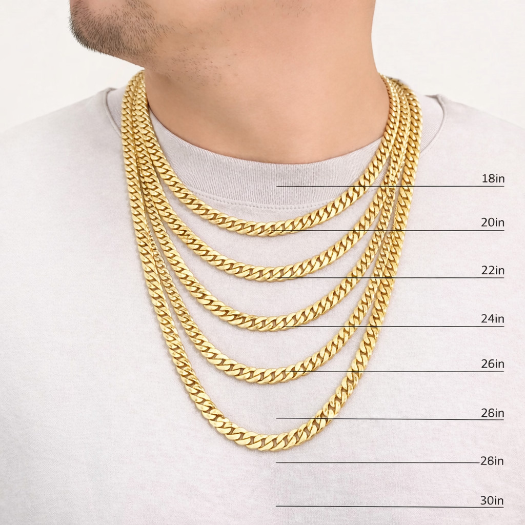 10k Solid Gold Miami Cuban Link Chain 3mm Necklace 18 20 22 24 Inches Men Women