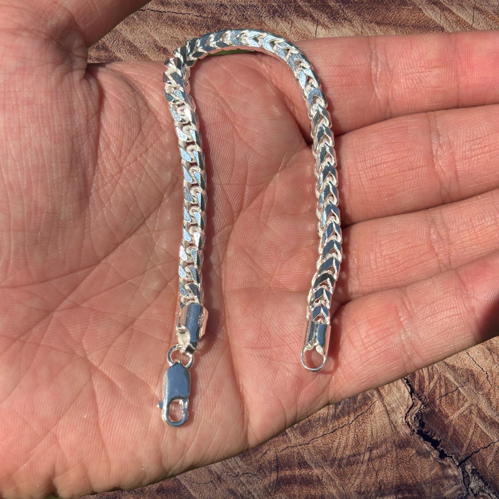 5mm Franco Link Bracelet – Real Solid 925 Sterling Silver Or 14k Gold Vermeil