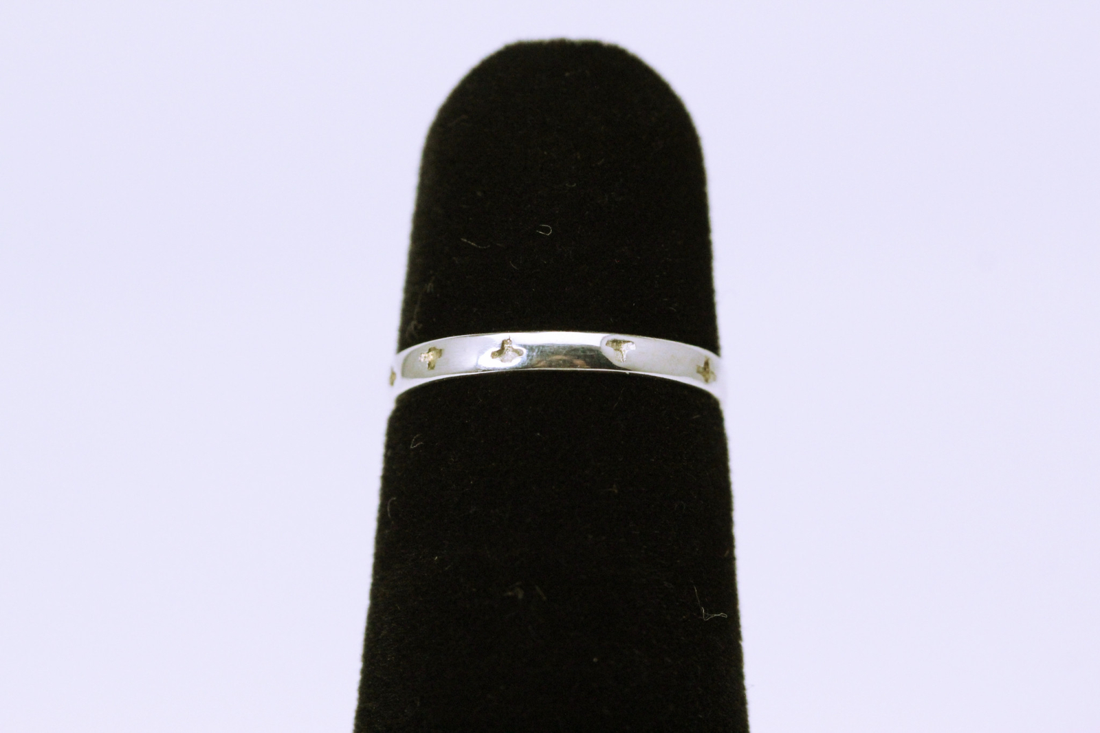 925 Sterling Silver Size 4.25 Small Cross or Plus Sign Band Ring 0.7 G (RIN8673)