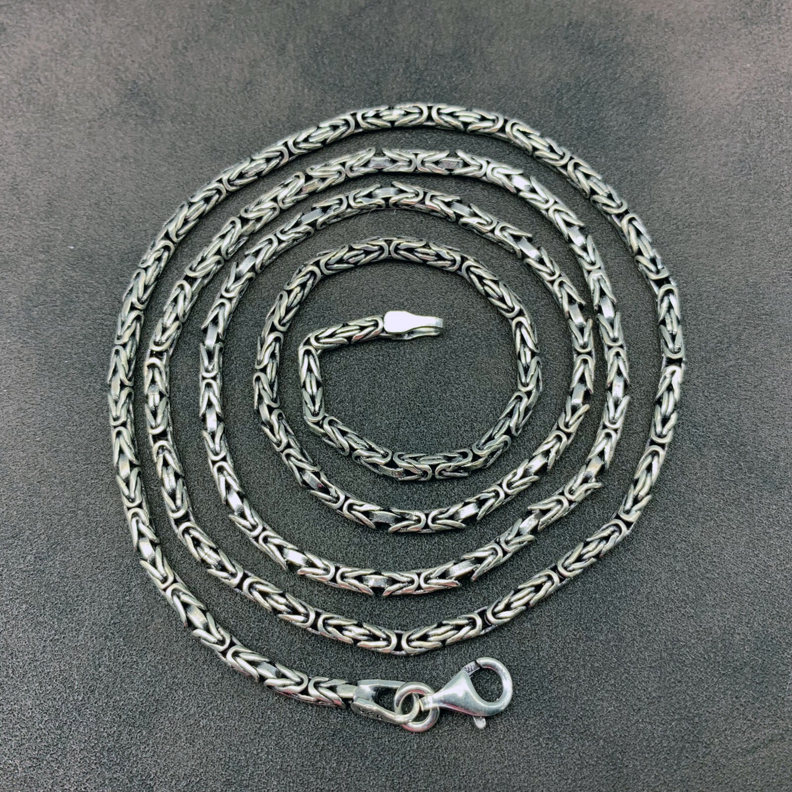 925 Sterling Silver Byzantine Chain 2 mm, 3 mm, 4 mm, 5 mm King Chain Necklace