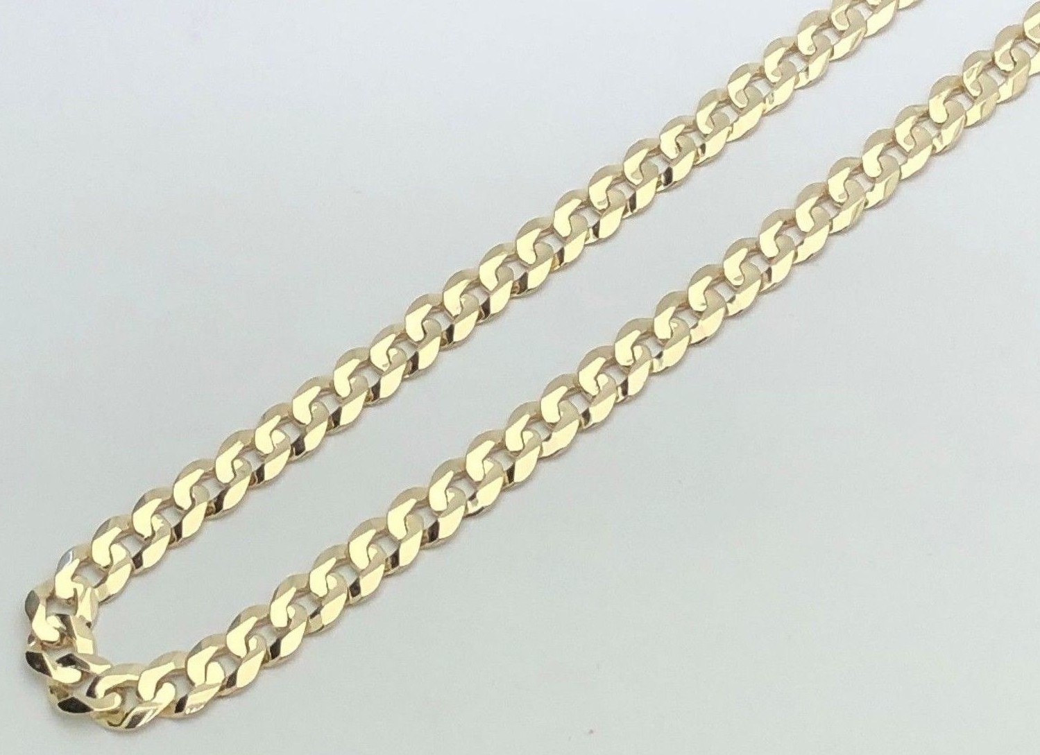 14k Yellow Gold Solid Curb Cuban Link Chain Necklace 26″ 9mm 55.1 grams