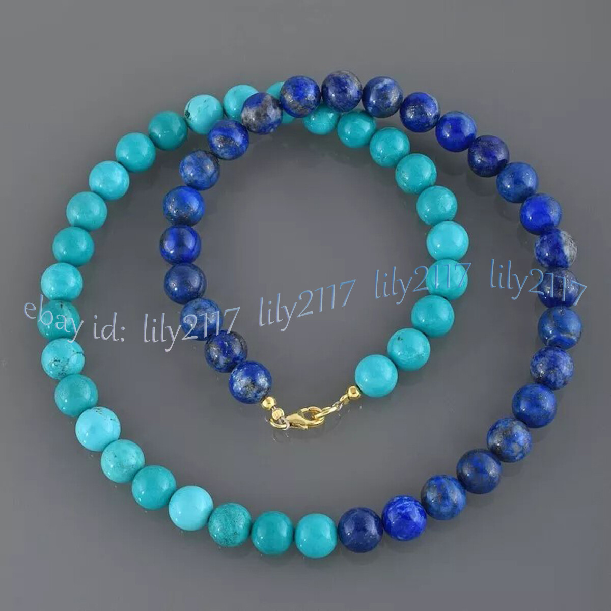 Natural Blue Lapis Lazuli Green Turquoise Gemstone Round Beads Necklaces 14-48”