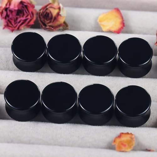 6G-30mm Solid Acrylic Black Gauges for Ear 30mm = 1 3/16 inch = 1.18 inch