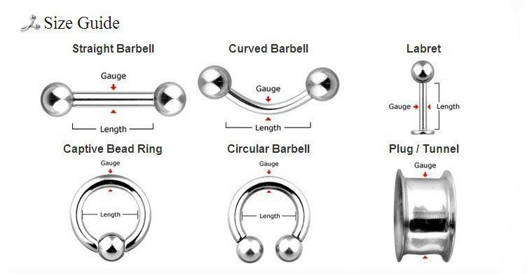 Wholesale Bulk lots Body Piercing Eyebrow Jewelry Belly Tongue Bar Ring 14G 16G