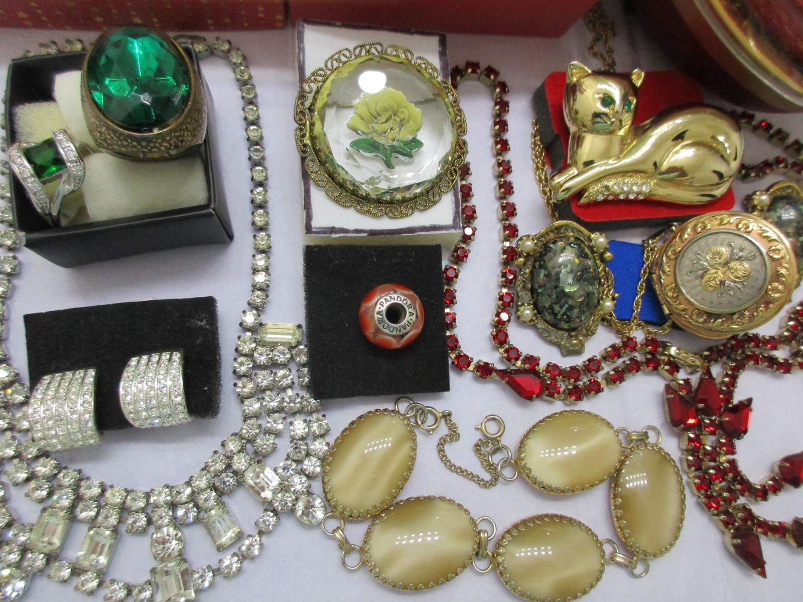 Vtg-Now Jewelry Lot Locket Cameo Heart Box AUSTRIA MONET PANDORA 925 +s/signed