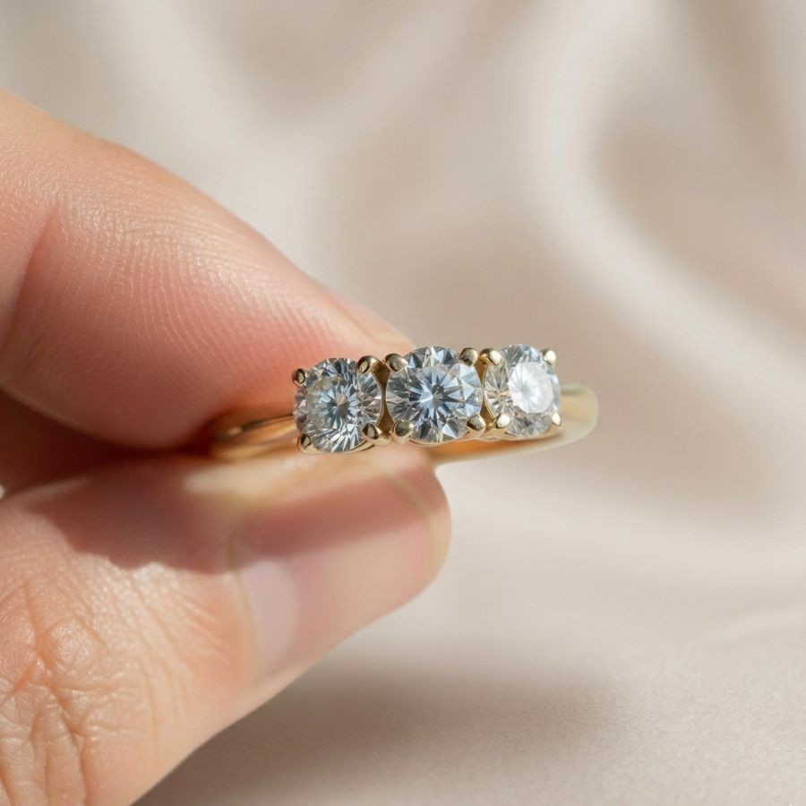 2.70Ct Round-Cut VS1 Lab Grown Diamond Wedding Engagement Ring 14k Yellow Gold