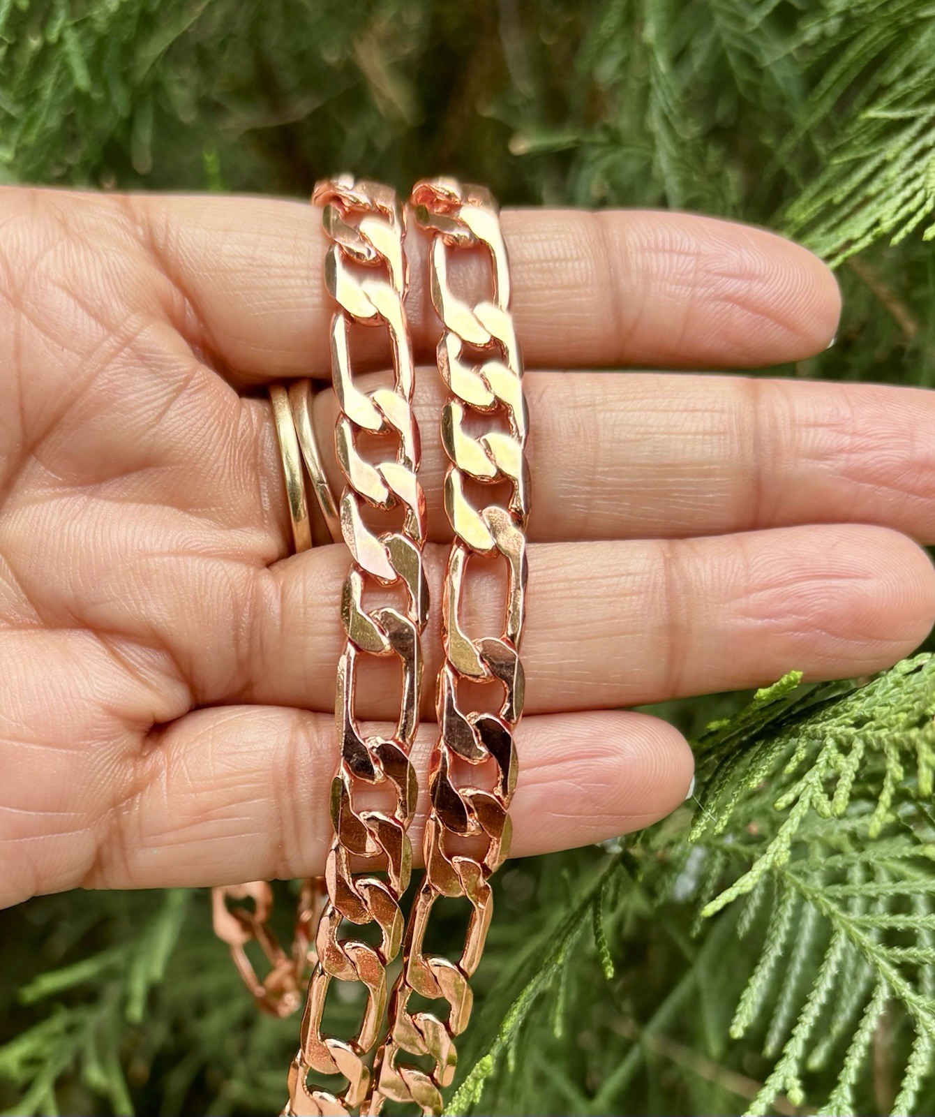 20 inch Pure Copper Flat FIGARO Chain Necklace, Healing Copper Jewelry Spiritual