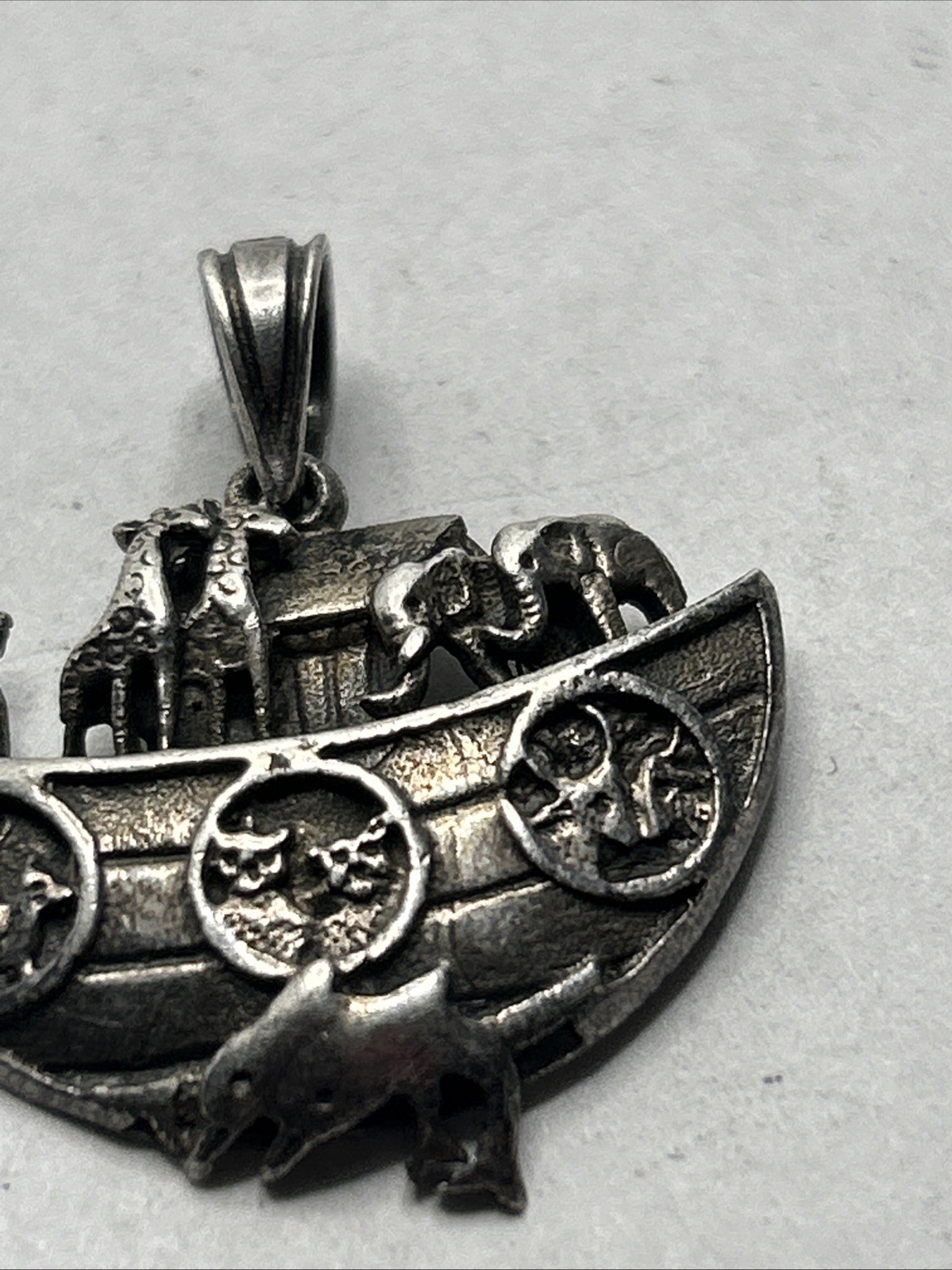 925 Sterling Silver Noah’s Ark Pendant Animals Biblical