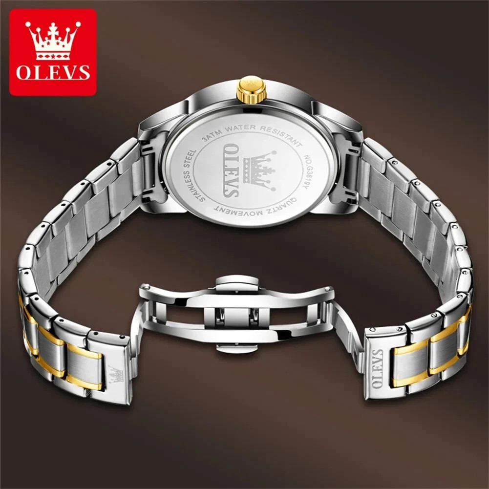 OLEVS Gold Dragon Men’s Quartz Watch Luminous Waterproof Date Wristwatch