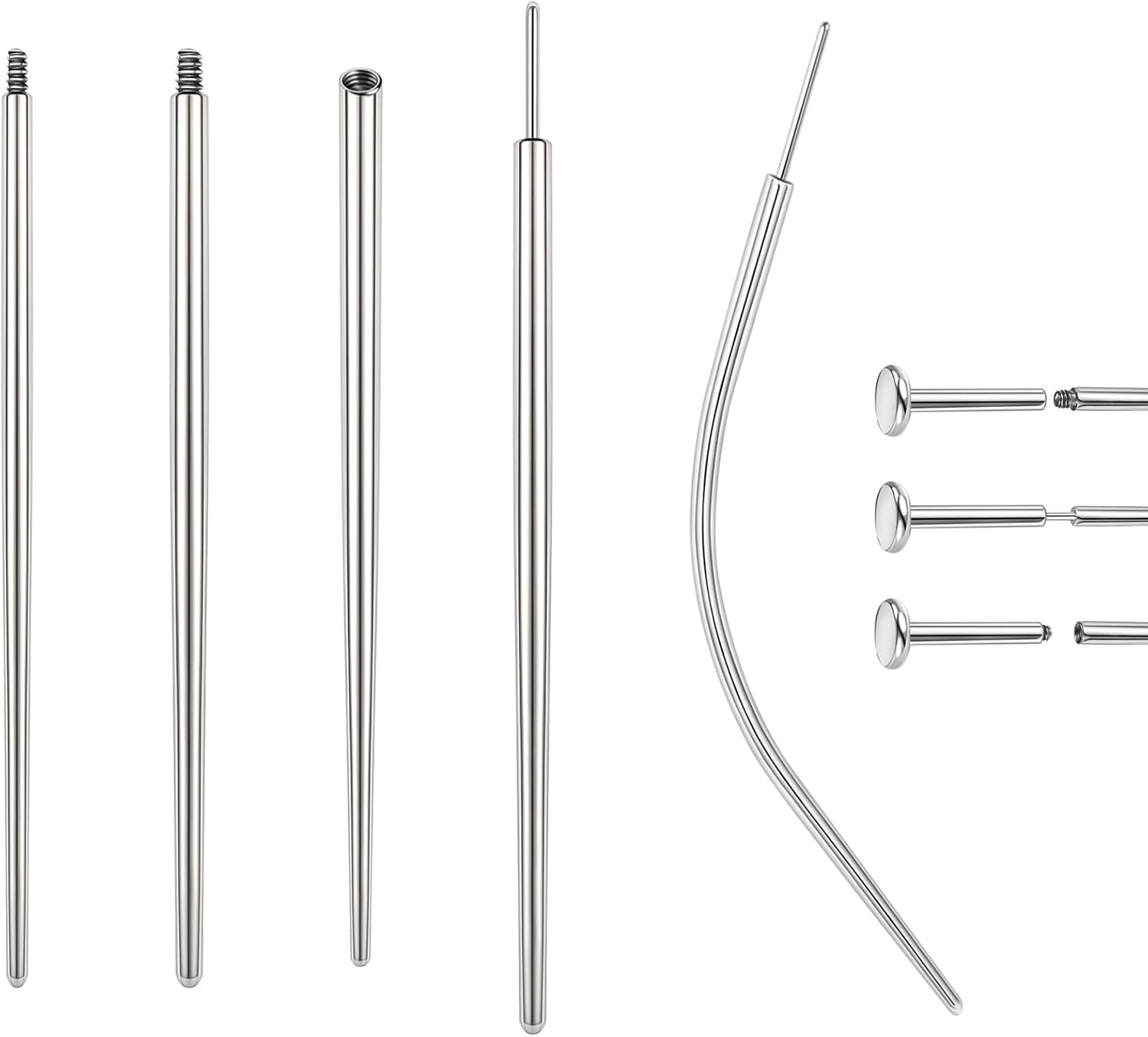 14G 16G 18G 20G Piercing Taper, Stainless Steel Threadless Insertion Pin Screw o