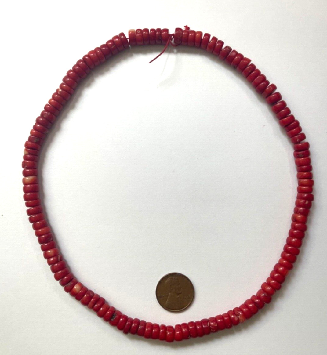 RED BAMBOO ENHANCED CORAL RONDELLES STRAND 16″ 7X5 MM BELOW WHOLESALE