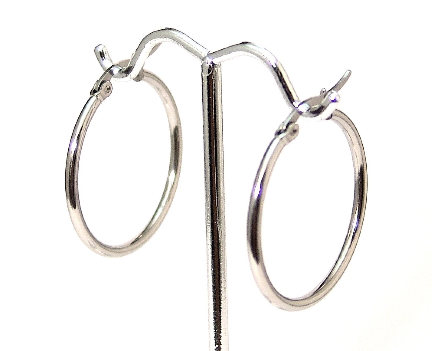 Hoop Earrings 1 inch Hypoallergenic Stainless Surgical Steel Sensitive for Ears