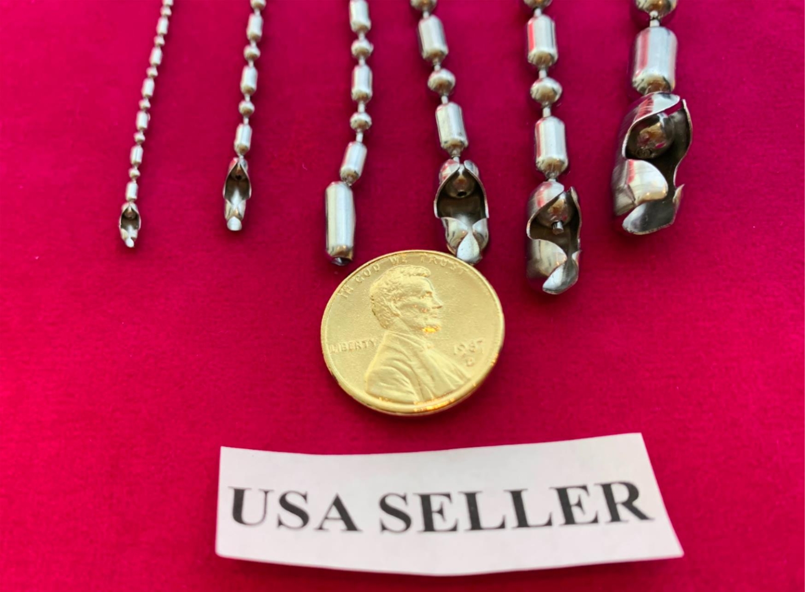1.5MM-6MM 16-108″ STAINLESS STEEL SILVER BALL AND OVAL BEAD CHAIN NECKLACE