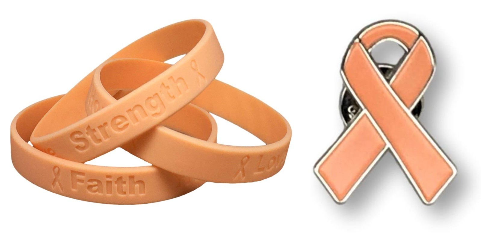 Endometrial Cancer Awareness Silicone Bracelet & Enamel Pin – Made To Last