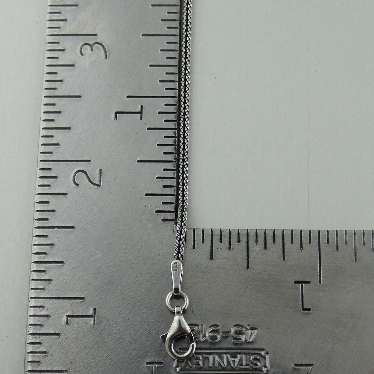 1.5mm Oxidized Square Foxtail Chain 925 Sterling Silver Antique Finish Necklace