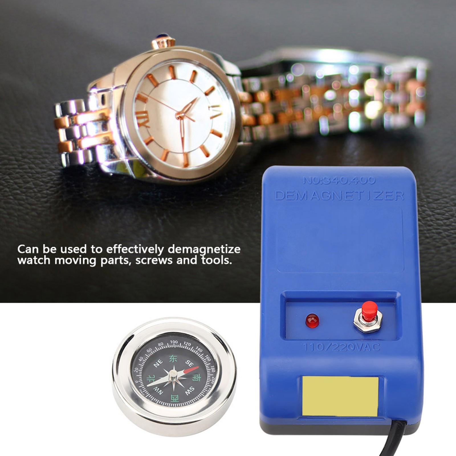Electrical Demagnetizer Tools Compass Set For Watch Repair Degausser