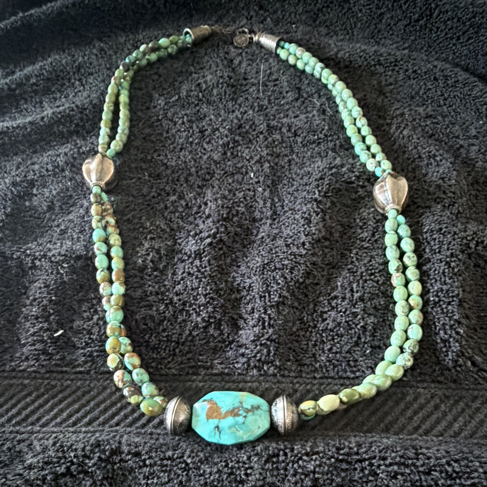 Double D Ranch Turquoise and Sterling Sliver Navajo Pearls