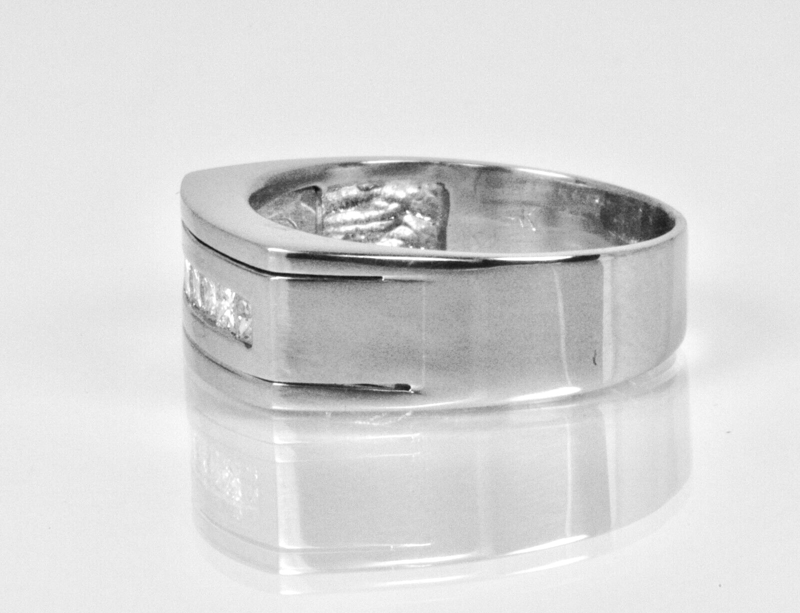.50ctw Princess Cut Diamond Cluster Set Men’s Band Ring 14K White Gold Lot 4