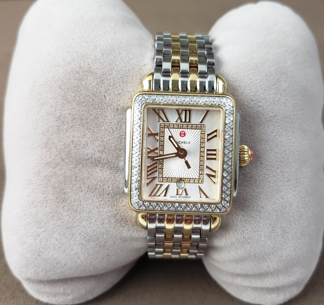 Michele Deco Madison Mid 0.6 CT TW Diamond Two Tone MW06G01C5018 29mm Watch